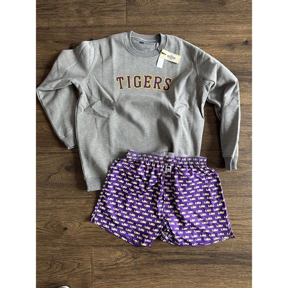 NWT Onward Reserve Louisiana State LSU Tigers Sweatshirt Performance Boxer Set - Picture 1 of 10